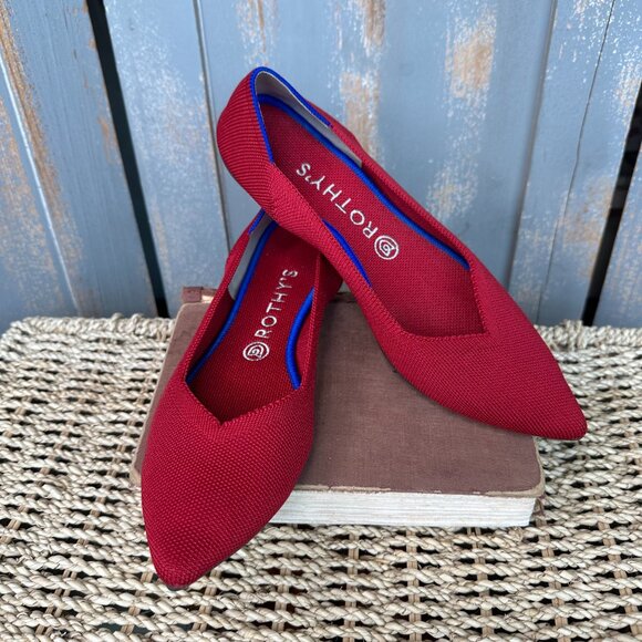 Rothy's The Point Flat Chili Red Sz 9.5 - Picture 2 of 15